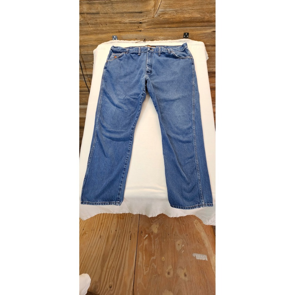Wrangler FR Flame Resistant Regular Fit Denim Work Jeans Mens 46x32 Blue FR47MLW